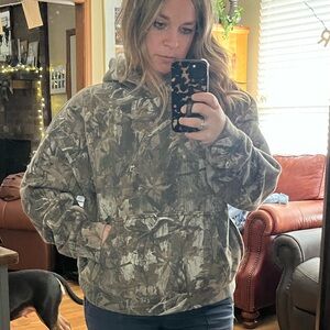 Hollister Brown Camouflage Boxy Fit Hoodie